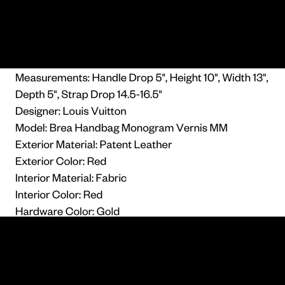 Authentic Louis Vuitton Red Brea - Picture 11 of 13